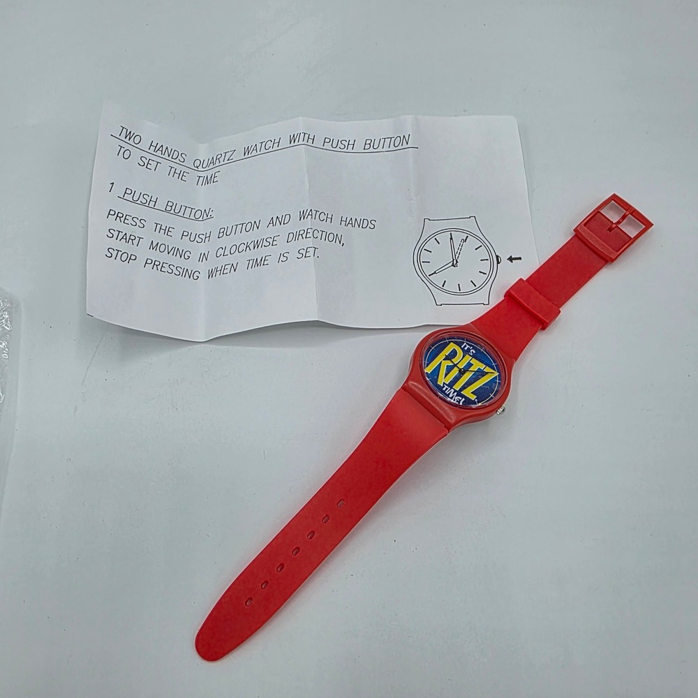Ritz‎ Unisex vintage Watch Red Promotional It's Ritz Time Retro Advertising OS